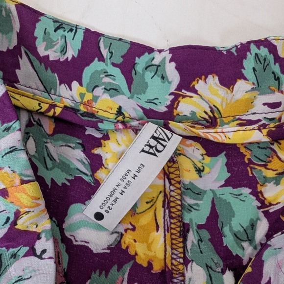 *Free with Purchase* Zara Floral Shorts Bermuda Loose Relaxed Fit High Waist - Picture 6 of 8